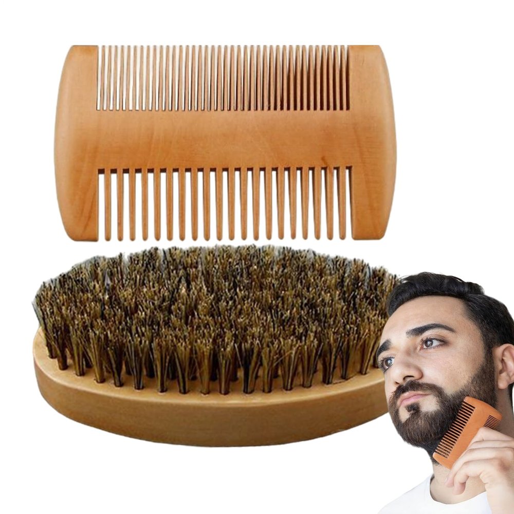 Beard Brush and Comb for Men, Shaving, Care, Styling, and Removal