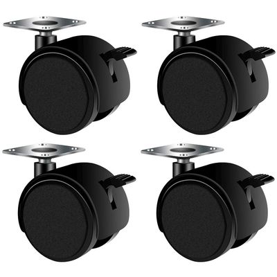 RLZQSGOT 4-Pack Quiet, Non-Slip Furniture Casters with Brakes, 29/41/50 mm Diameter