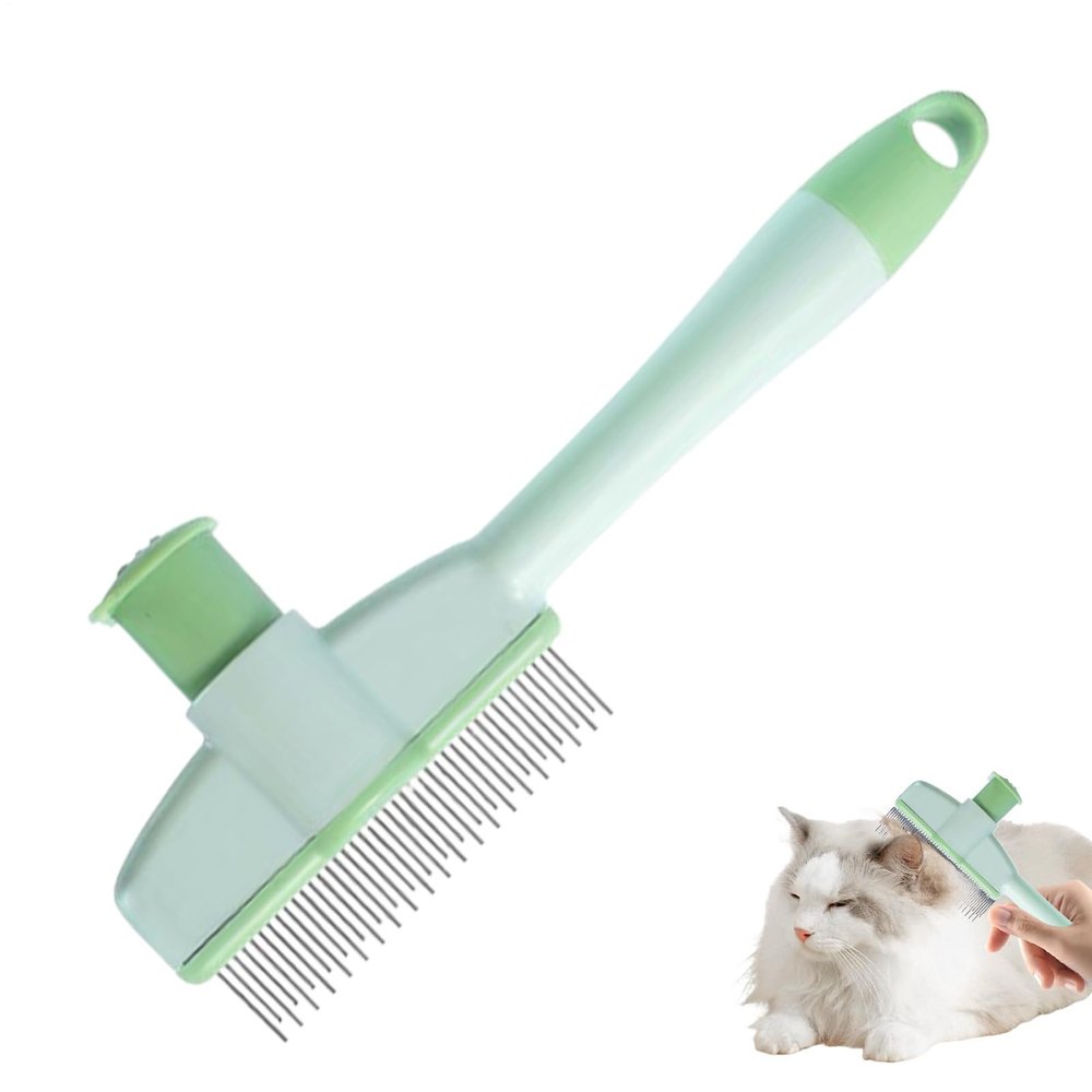 Short Dog Flea Comb, Gentle Ergonomic Grooming Brush and Tick Remover