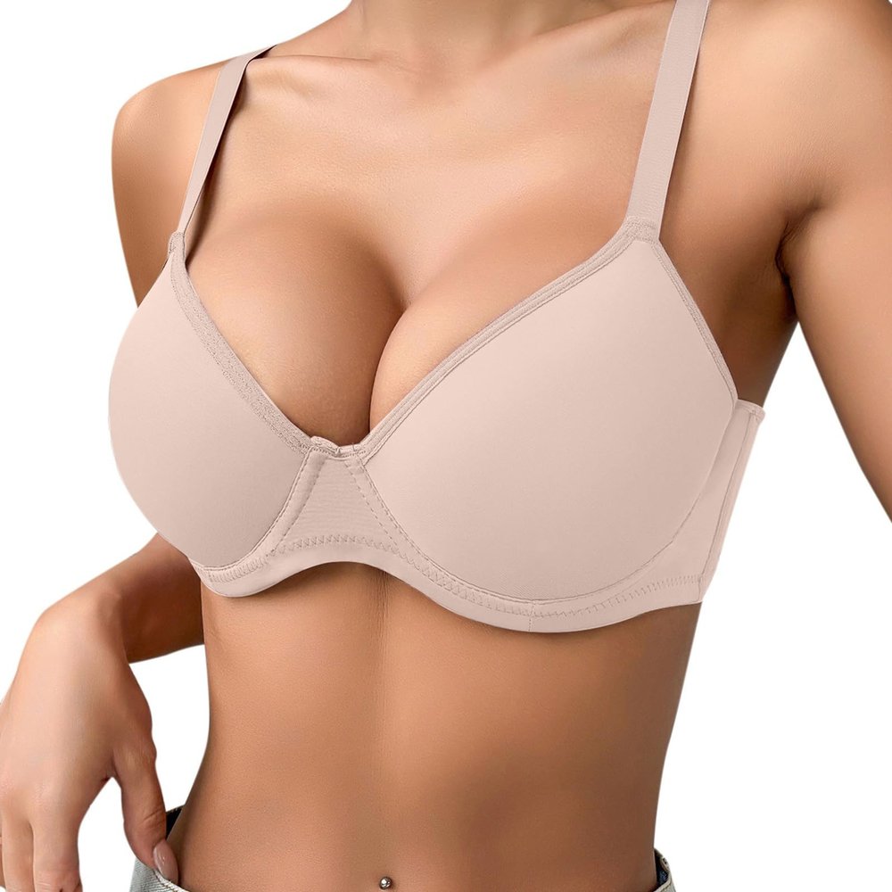 Generic & Lingerie Comfortable, Breathable Push-Up Bra for Women with Underwire, Three-Row Bustier Bra (80D)