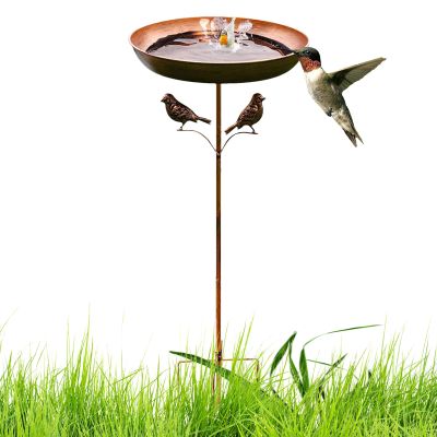 Rustic-Style Rust-Resistant Decorative Metal Birdbath