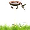 Rustic-Style Rust-Resistant Decorative Metal Birdbath view 1