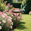 Rustic-Style Rust-Resistant Decorative Metal Birdbath view 3