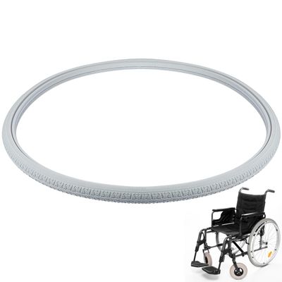 VICASKY 24-Inch PU Solid Wheelchair Replacement Tire, Elastic, Puncture-Resistant, Gray