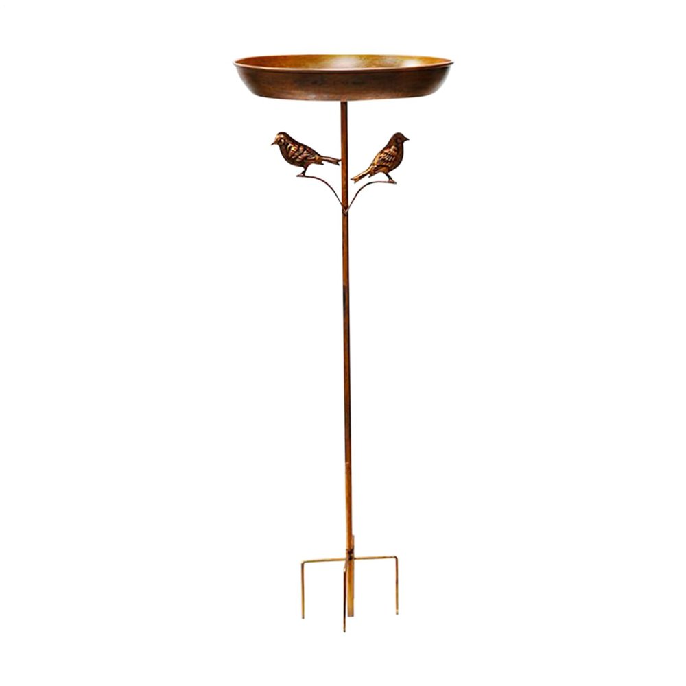 Rust-Resistant Bird Bath, 81 cm High, Decorative Metal Design