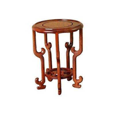 Huangj-0527 Round Carved Bonsai Table and Display Stand
