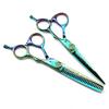 6-Inch Professional Green Damascus Steel Hair Cutting and Thinning Scissors Set view 1