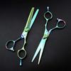 6-Inch Professional Green Damascus Steel Hair Cutting and Thinning Scissors Set view 4