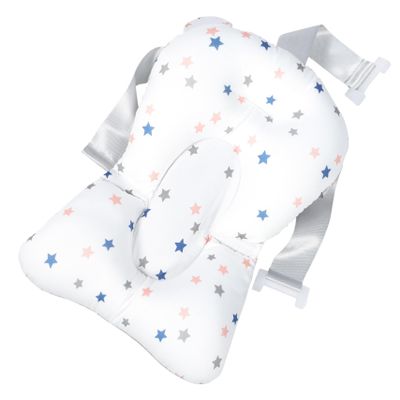 Non-Slip Baby Bath Pillow Made of Cotton Fabric with Foam Particles, White