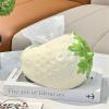 Strawberry Tissue Box, Decorative Holder for Living Room and Countertop, White view 4