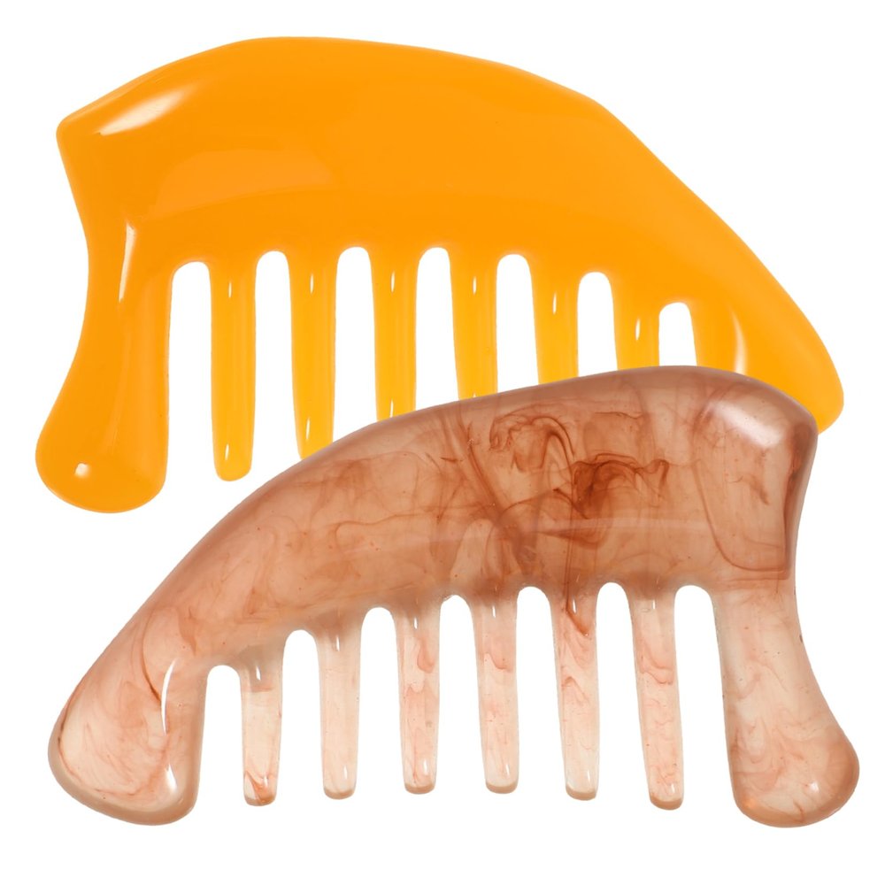 MUCKLILY Gua Sha Comb for Scalp Massage and Muscle Relaxation, 2-Piece Resin Set with 8 Teeth