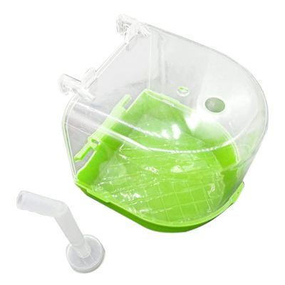 Abaodam Hanging Bird Bath for Small Parrots, PVC, Green, 1 Set