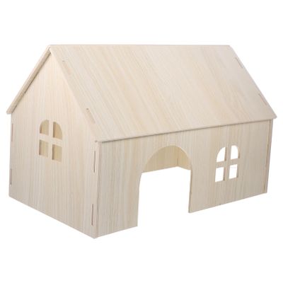 JOINPAYA Large Wooden House for Small Animals, Hamster Playground, Rodent Mat and Hideout