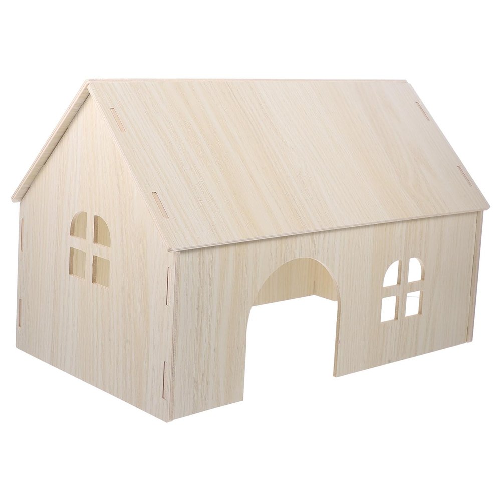 JOINPAYA Large Wooden House for Small Animals, Hamster Playground, Rodent Mat and Hideout
