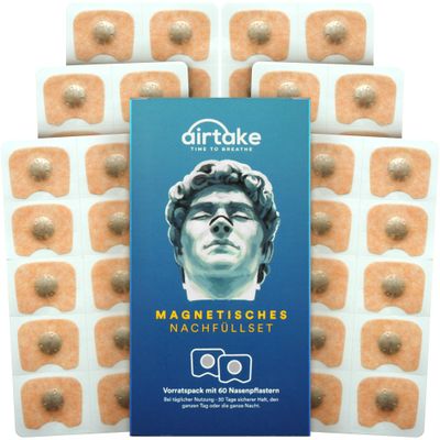 Airtake Magnetic Nasal Strips, 60 Black Adhesive Tabs