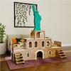 Statue of Liberty Rabbit House, 3-Story MDF Rabbit Hutch with Stairs and Doors view 1