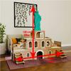 Statue of Liberty Rabbit House, 3-Story MDF Rabbit Hutch with Stairs and Doors view 2