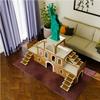 Statue of Liberty Rabbit House, 3-Story MDF Rabbit Hutch with Stairs and Doors view 4