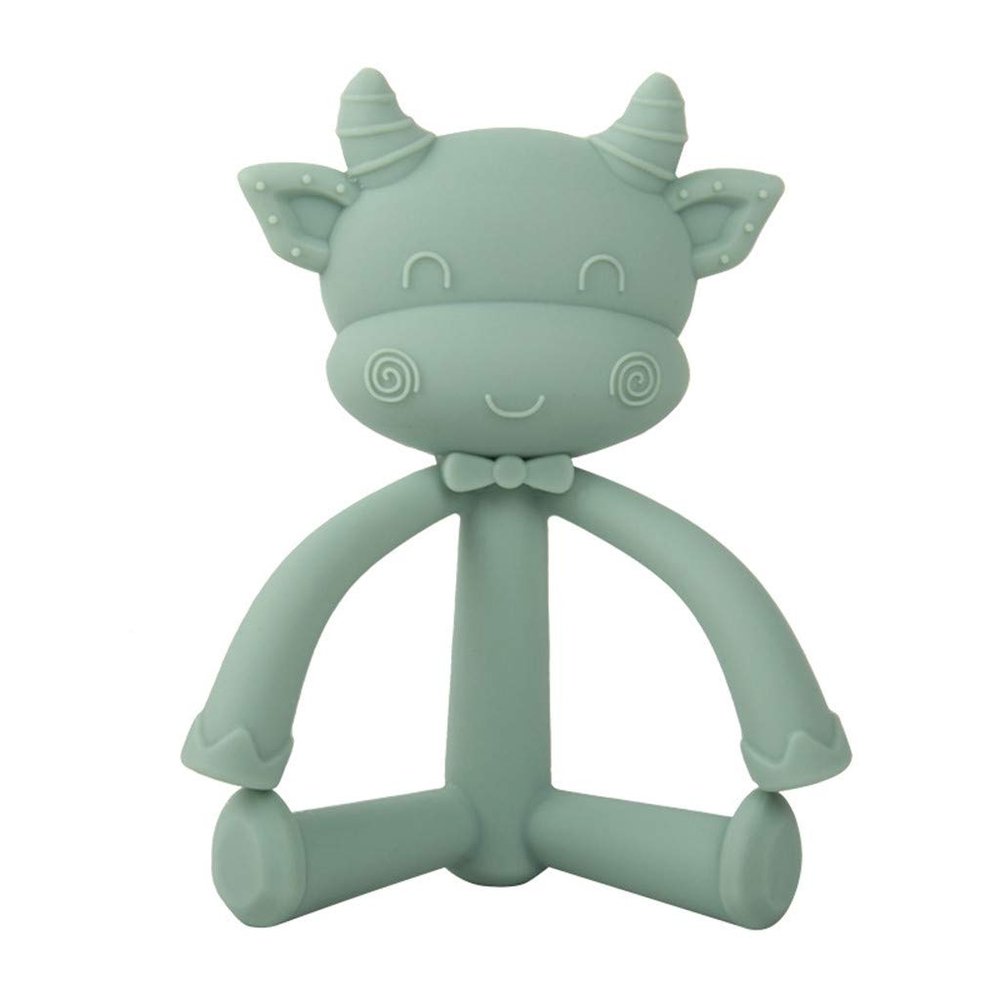 BPA-Free Silicone Baby Teether Toy, Easy to Grip and Clean (B, One Size)