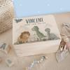 hellomini Personalized Baby Keepsake Box with Name, Wooden Memory Box, Gift for Girls and Boys, Dinoworld, XS 20 x 15 x 10 cm view 2