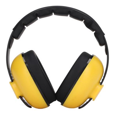 Saluaqui Noise Reduction Ear Muffs, 31 dB NRR, Soft Padded Headband, Yellow, Ages 0–3
