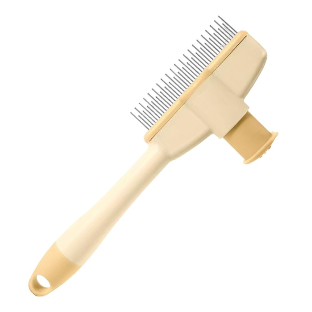 Flea Comb for Dogs & Cats - Gentle Grooming Brush with Release Button and Tick Remover