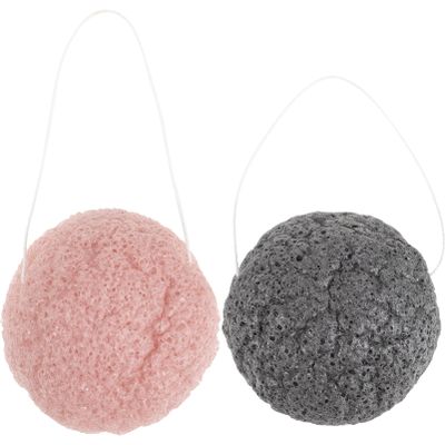 SHERCHPRY Facial Cleansing Sponges, 2-Piece Set, Random Colors