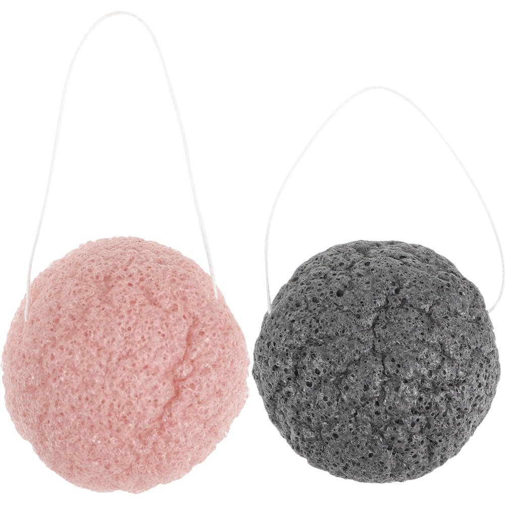 SHERCHPRY Facial Cleansing Sponges, 2-Piece Set, Random Colors