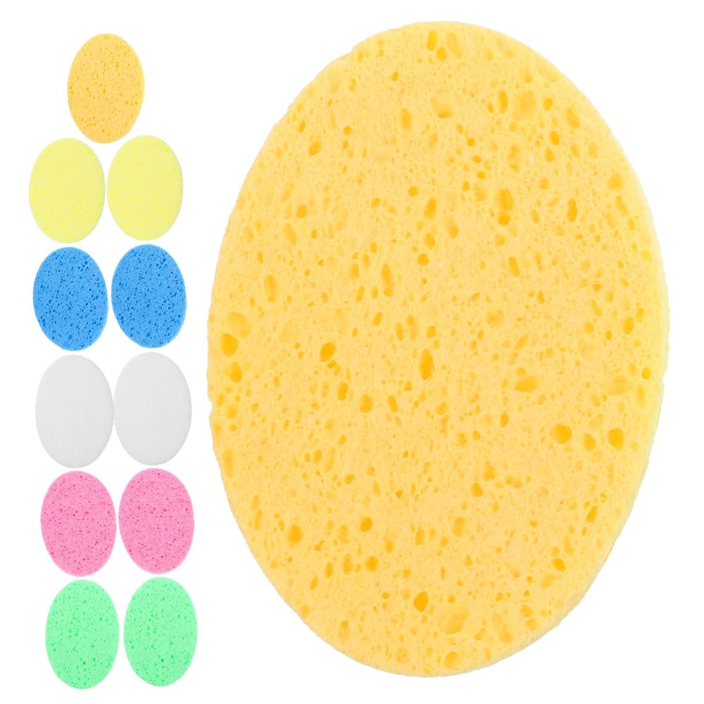 Facial Cleansing Sponges, 12-Pack, Oval Cellulose
