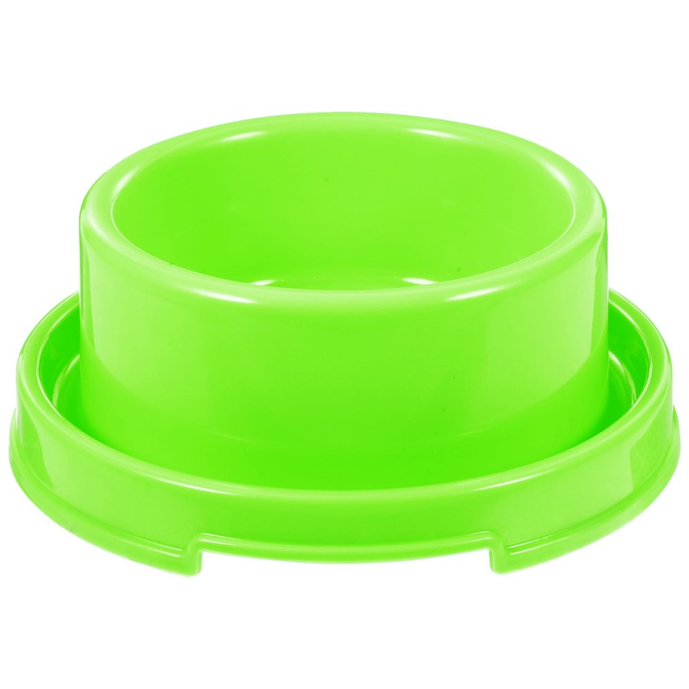 Round Green Plastic Dog Food Bowl for Small Dogs and Cats