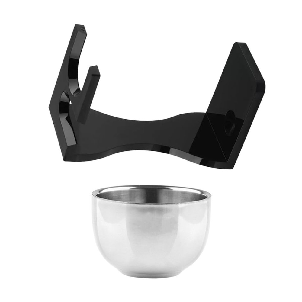 Veemoon Clear Acrylic Razor and Shaving Brush Stand Set