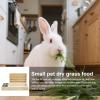 Wooden Hay Feeder Station with 2 Bowls and Litter Box view 2