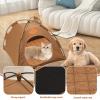 Cat Cooling Tent with Rattan Mat, Foldable and Washable view 3