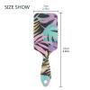 Antistatic Hair Brush with Tropical Leaf Design for Hair Growth, Scalp Massage, Ergonomic Handle, and Anti-Frizz view 3