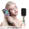 Antistatic Hair Brush with Tropical Leaf Design for Hair Growth, Scalp Massage, Ergonomic Handle, and Anti-Frizz view 4