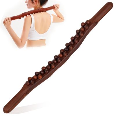 Wooden Gua Sha Massage Stick with 31 Massage Beads