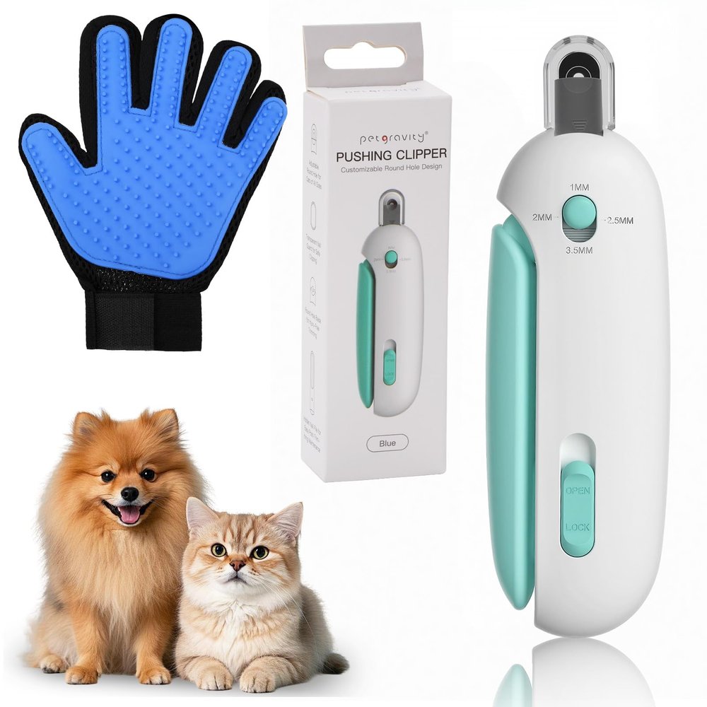 Noosverl Adjustable Cat Nail Clipper Set, Blue