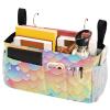 KLL Bedside Pockets, Nightstand Organizer, Hanging Storage Bag for Glasses, Books, Phones, Keys, Trendy Glittery Rainbow Dragon Scales view 3