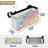 KLL Bedside Pockets, Nightstand Organizer, Hanging Storage Bag for Glasses, Books, Phones, Keys, Trendy Glittery Rainbow Dragon Scales view 4