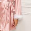 Generic Silk Knit Cardigan with Lacing, Robe, Pajamas, Comfortable, Icy, Sexy and Fun Homewear Women's Lingerie (Pink, XL) view 4