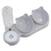 3-in-1 Elevated Cat Food and Water Bowl Set, 15° Tilted, Gray view 2