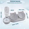3-in-1 Elevated Cat Food and Water Bowl Set, 15° Tilted, Gray view 3