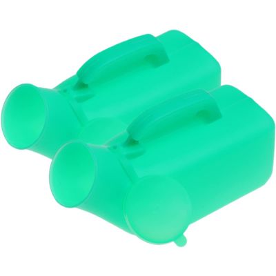 2-Pack Men's Urinals, 1200 mL, Plastic, Green