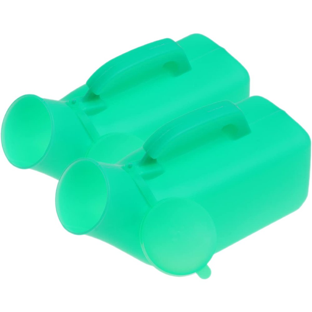 2-Pack Men's Urinals, 1200 mL, Plastic, Green