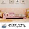 smartwood Children's Bed 140 x 200 cm with Fall Protection, Wood, Pink, TILA 6 view 4