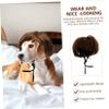 Abaodam Funny Pet Wig with Brown Bangs, Breathable Nylon Fiber, Adjustable Dog Party Hair Accessory for Cosplay and Pet Parties, Random Color view 2