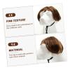 Abaodam Funny Pet Wig with Brown Bangs, Breathable Nylon Fiber, Adjustable Dog Party Hair Accessory for Cosplay and Pet Parties, Random Color view 3