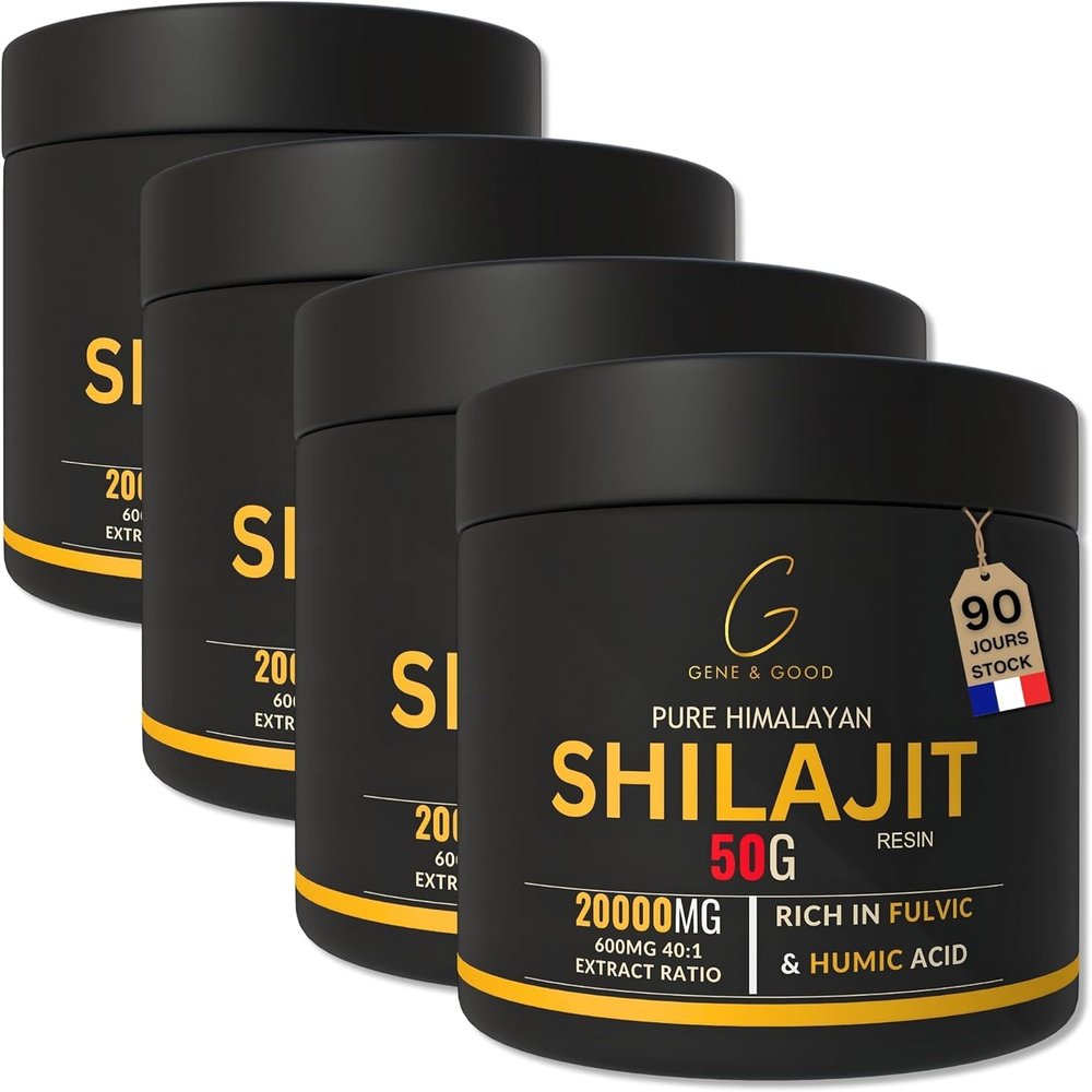 Gene & Good Shilajit Resin 4 x 50 g, Pure Himalayan Mumijo, Neutral Taste, Mineral-Rich Natural Herbal Supplement