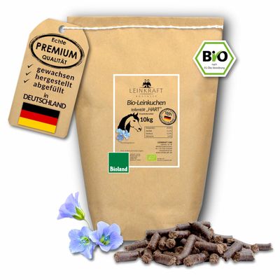 Organic Linseed Cake Pellets 10 kg for Horses | 100% German Organic Linseed, Cold-Pressed