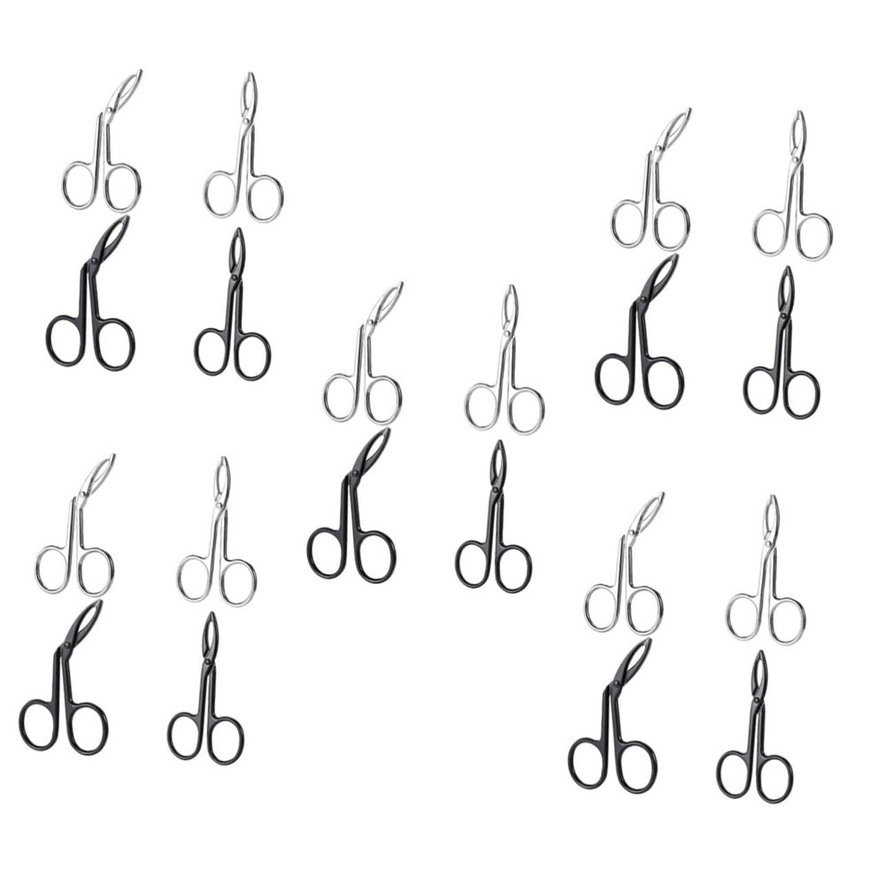 Gogogmee 5-Set Stainless Steel Eyebrow Tweezers, Curved and Straight Tips, 20 Pieces